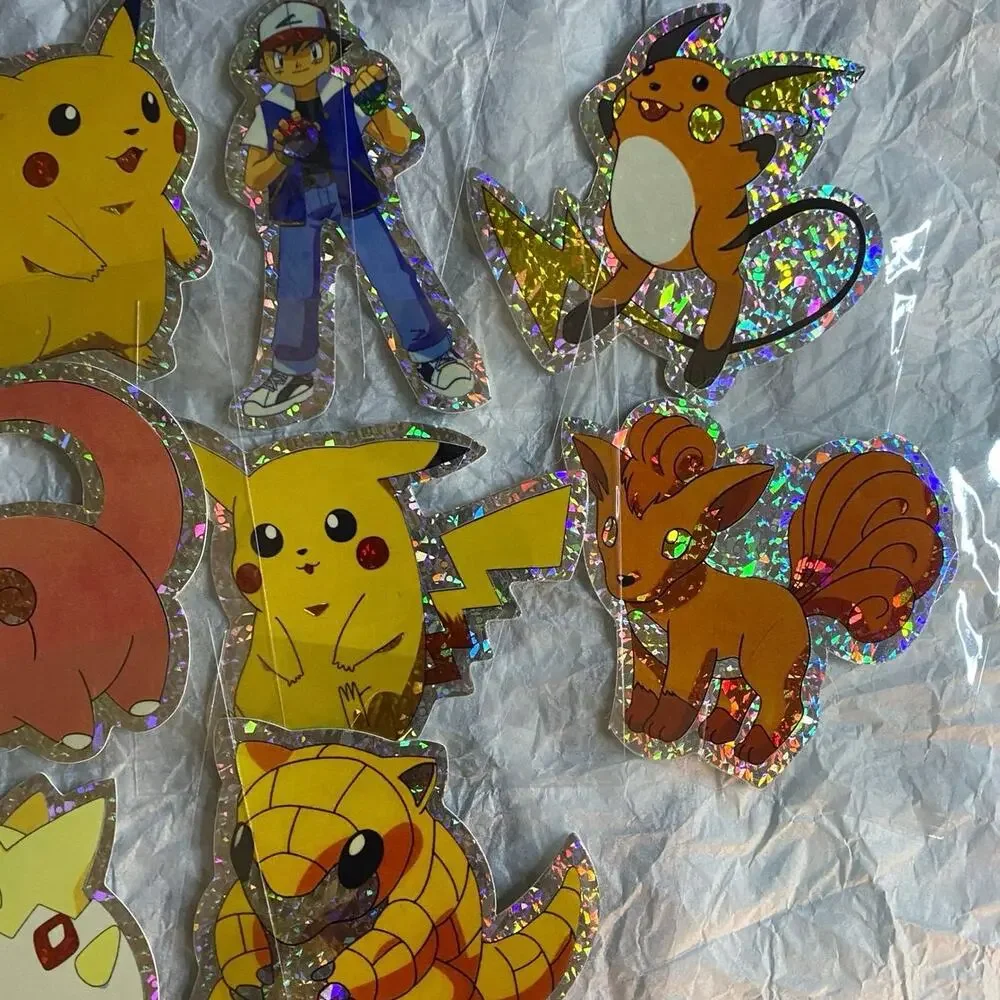 Vintage 90s Pokemon Rare Ice Holo Sticker Set of 10